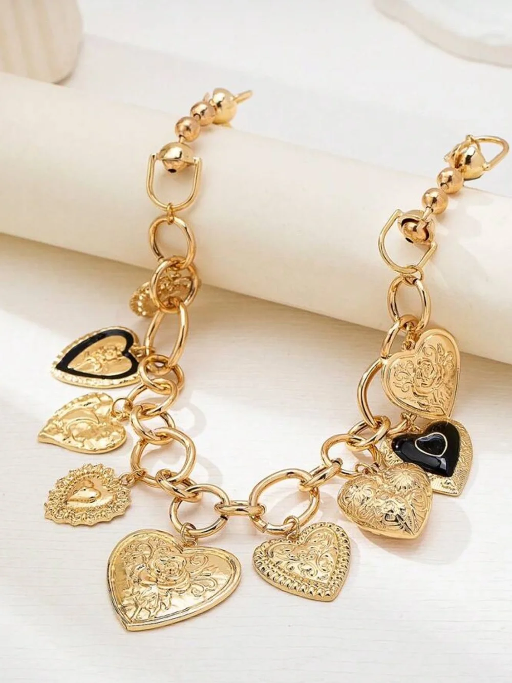 Veloura Noir Sacred Heart Charm Necklace - Picture 4 of 4